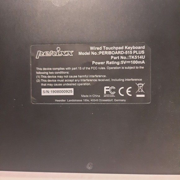 Perixx PERIBOARD-515 PLUS USB Keyboard w/ Touchpad - Efficient Navigation - Picture 6 of 11